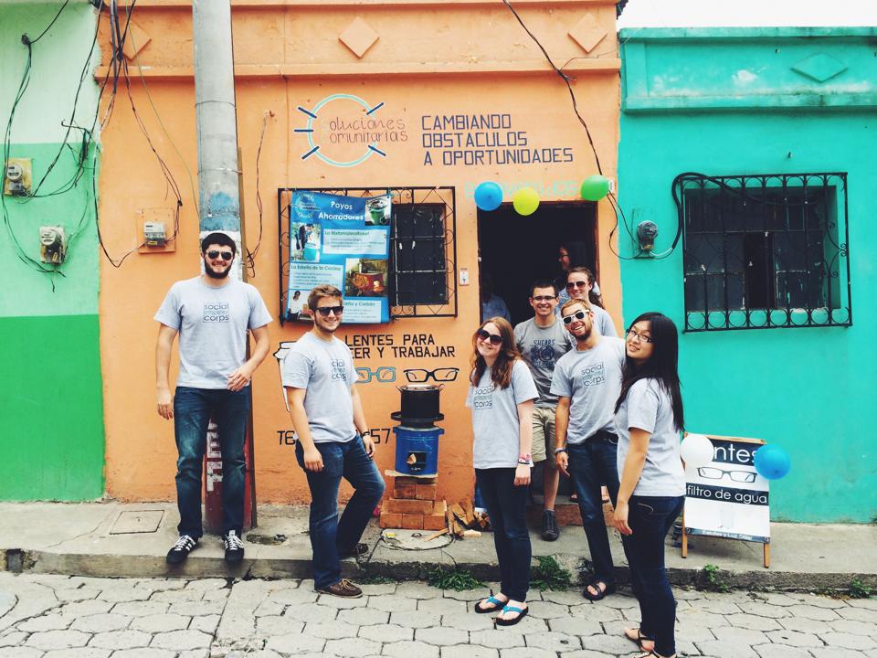 a photo of uconn students on an internship in guatemala