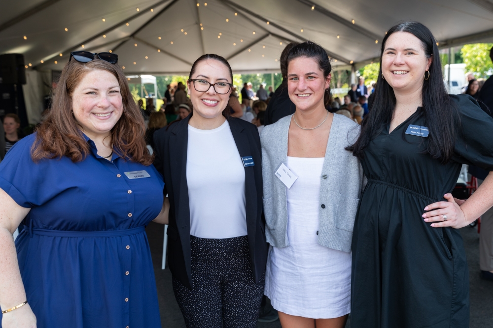 Shannon Phelps, Kristina Bennett, and Tory Flynn at a donor recognition event for the Uconn Foundation